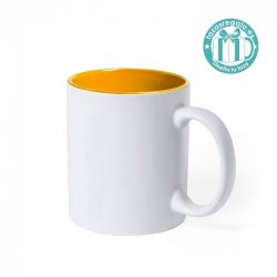 Taza personalizada láser interior amarillo