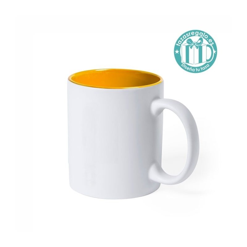 Taza personalizada láser interior amarillo Taza personalizada láser interior amarillo