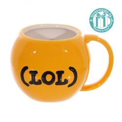 Taza original con forma de emoticono sacando lengua