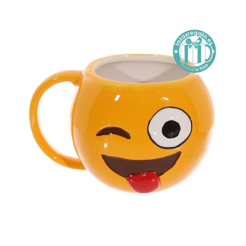 Taza orignal con forma de emoticono sacando lengua Taza orignal con forma de emoticono sacando lengua