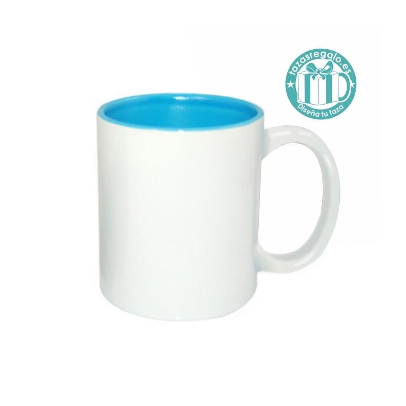 Taza personalizada con interior azul claro